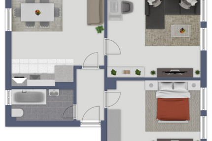 Wohnung Duisburg Essenberg - 2 Zimmer, 54 m&sup2;, 429&euro; | Angebot:26646870