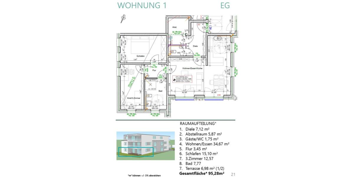Erdgeschoßwohnung Duisburg Baerl - 3 Zimmer, 95 m&sup2;, 1.425&euro; | Angebot:24659868