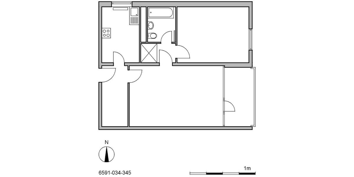 Etagenwohnung Ratingen Tiefenbroich - 2 Zimmer, 59 m&sup2;, 669&euro; | Angebot:26482222